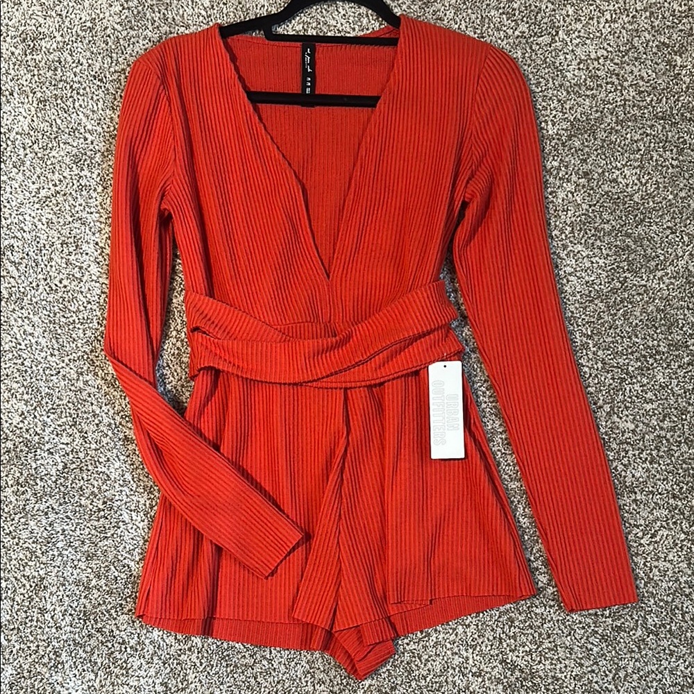Red/Dark Orange Long Sleeve Romper- Urban Outfitters- NWT!